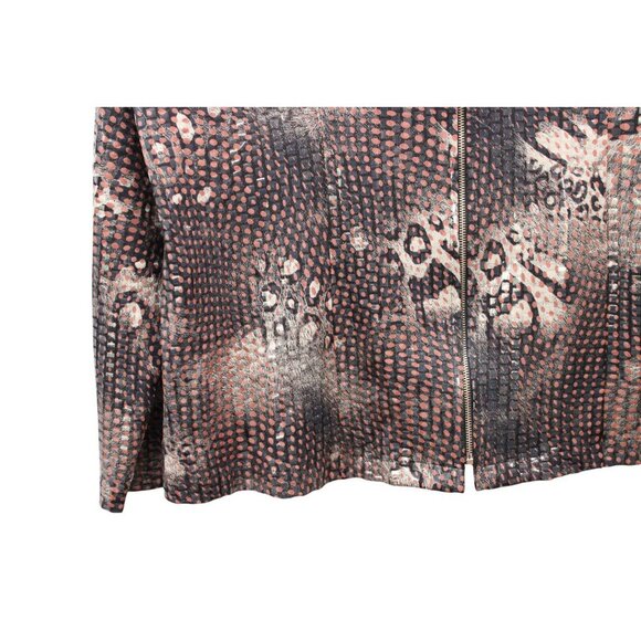 Exclusively Misook Full Zip Jacket Cardigan Large Sequin Animal Print Art Disco - Picture 6 of 10